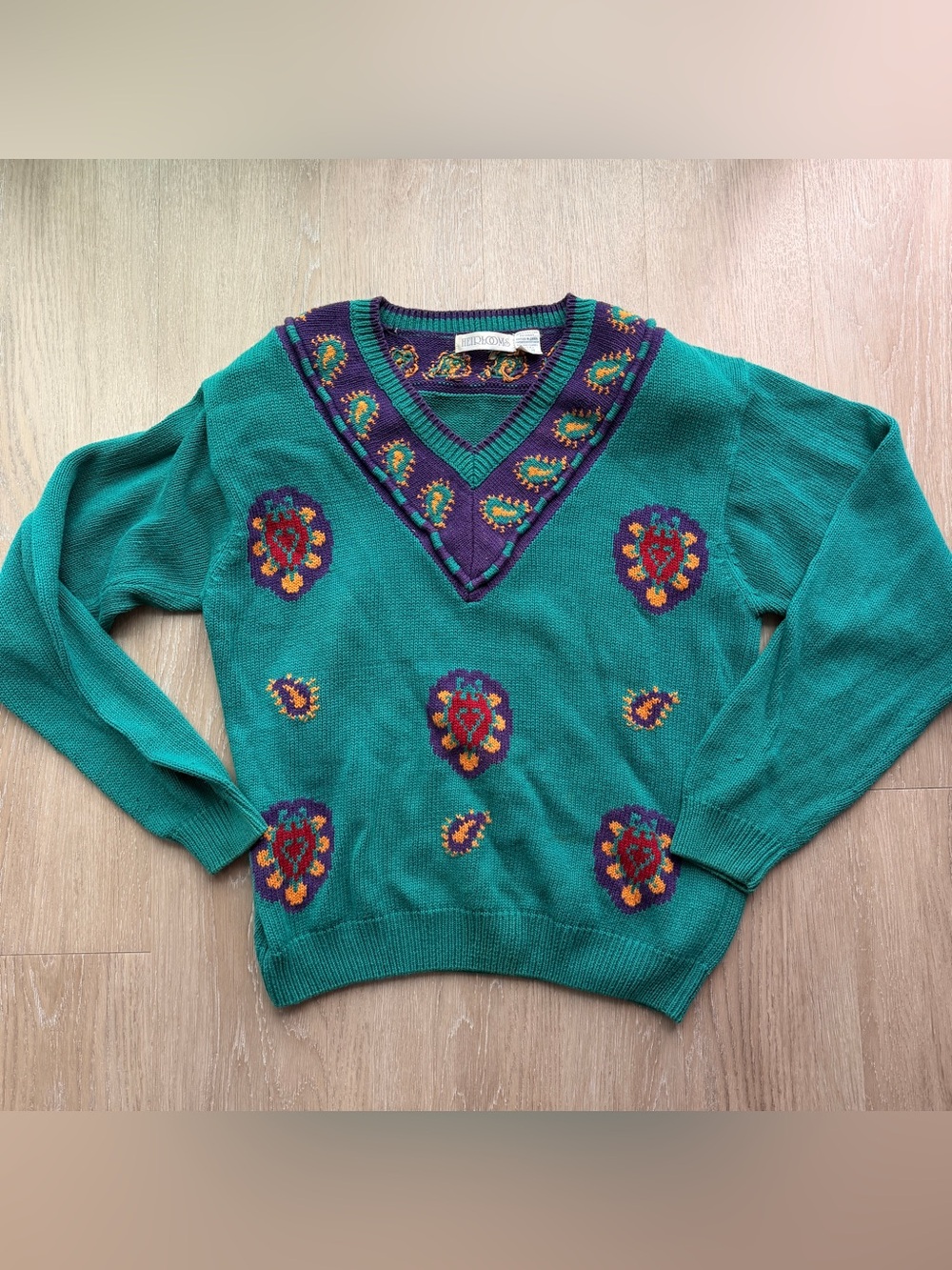 Vintage Heirlooms paisley floral sweater